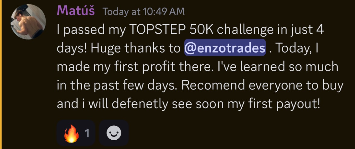 Member passed a Topstep 50K challenge in four days